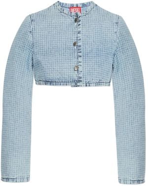 DIESEL De-Terri-S Button Crop Jacket - Blue