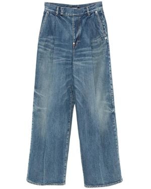 Undercover Pleated Whiskered Jeans - Blue