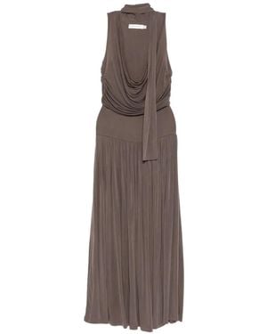 AYA MUSE Alyve Ruched Midi Dress - Brown