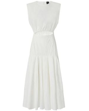 Pinko Cut-Out Sleeveless Midi Dress - White