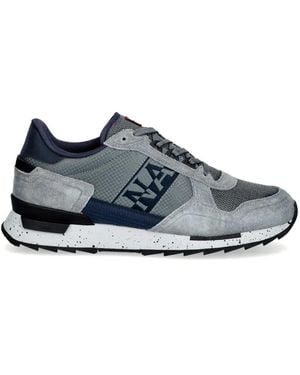 Napapijri Valor Ripstop Logo-Print Panelled Trainers - Blue