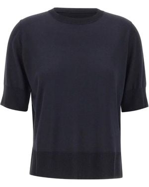 Elena Miro Short-Sleeve Sweater - Blue