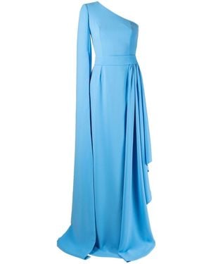 Rhea Costa One-Shoulder Gown - Blue