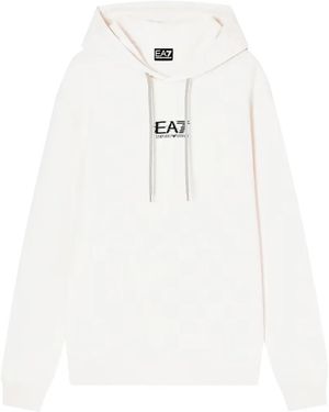 EA7 Hoodie Mit Logo-Print - Weiß
