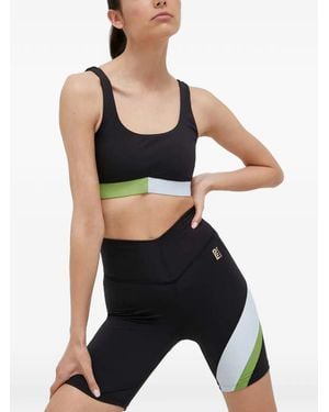 P.E Nation Colourblock Logo-Embroidered Sports Bra - Black