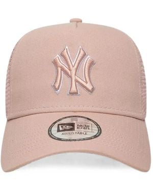 KTZ Embroidered-Logo Mesh-Panel Trucker Cap - Pink