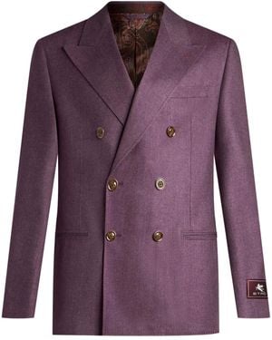 Etro カシミア ダブルジャケット - パープル