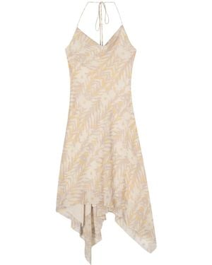 Patrizia Pepe Abstract-Pattern Handkerchief Dress - Natural