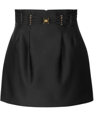 Elisabetta Franchi Strap Detail Mini Skirt - Black