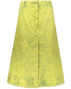Cedric Charlier Denim Midi Skirt - Yellow