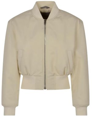Balenciaga Cropped Bomber Jacket - White