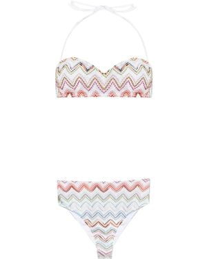 Missoni Bikini À Motif Zig-Zag - Blanc