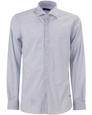 Fay Striped Shirt - Blue