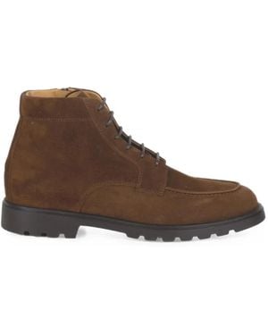 Henderson Lace-Up Suede-Finish Boots - Brown
