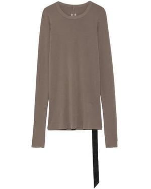 Rick Owens Long-Sleeve Ribbed T-Shirt - Brown