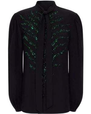 Roberto Cavalli スパンコール ブラウス - ブルー