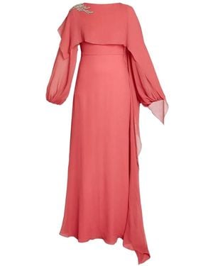 Erdem Embellished Long-Sleeve Maxi Dress - Red