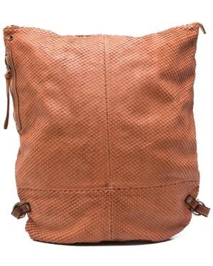 SOMMET Sac À Dos En Cuir À Effet Peau De Serpent - Marron