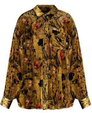 R13 Floral Velvet Shirt - Yellow