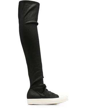 Rick Owens Baskets Montantes En Daim High Socks - Noir