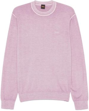 BOSS Pullover Mit Logo-Stickerei - Pink