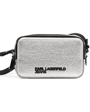 KARL LAGERFELD Sac À Bandoulière À Plaque Logo - Grey