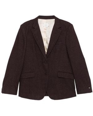 Alysi Checked Blazer - Brown