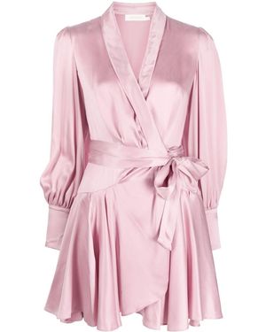 Zimmermann Abito Corto A Portafoglio - Rosa