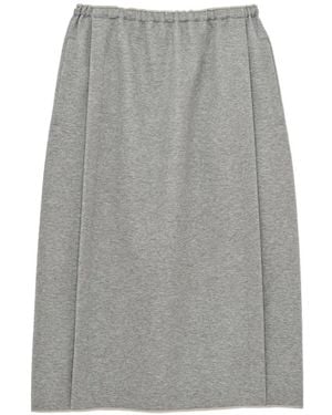 Carven Stitched-Pleat Midi Skirt - Grey
