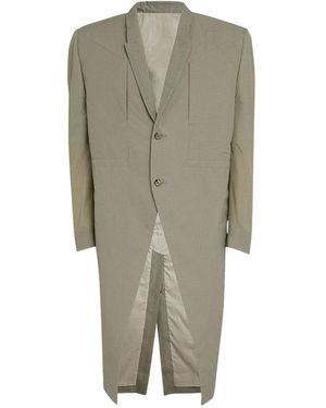Rick Owens Two-Button Check Coat - Green