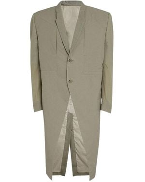 Rick Owens Two-Button Check Coat - Green