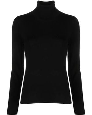 Zanone Fine-Knit High-Neck Sweater - Black
