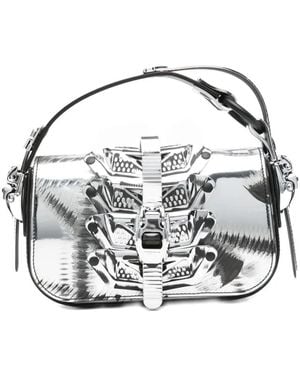 Innerraum Gemusterter Tote Bag mit Metallic-Schnalle - Mettallic