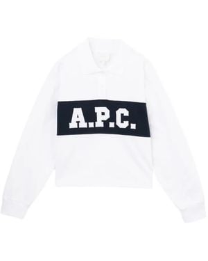 A.P.C. Logo-Embroidered Polo Shirt - Blue