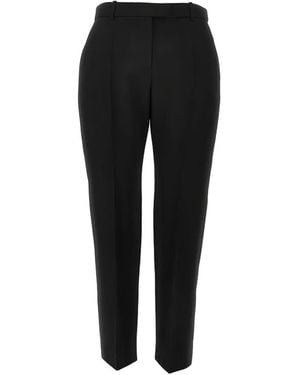 McQueen Concealed-Fastening Belt-Loop Trousers - Black