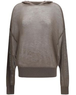 Rick Owens Hooded Knitwear - Grey