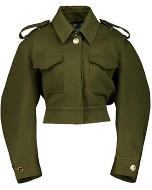 Givenchy Chaqueta militar corta con bolsillos de parche - Verde
