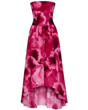 Azeeza Nayara Floral-Print Strapless Midi Dress - Pink