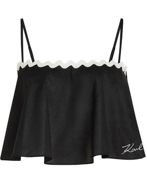 KARL LAGERFELD Cropped Top - Black