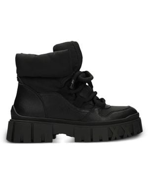 Mexx Quilted Lace-Up Boots - Black