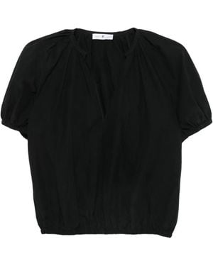 PT Torino Teresa Puff-Sleeve Blouse - Black