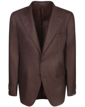Tagliatore Peak-Lapel Single-Breasted Blazer - Brown
