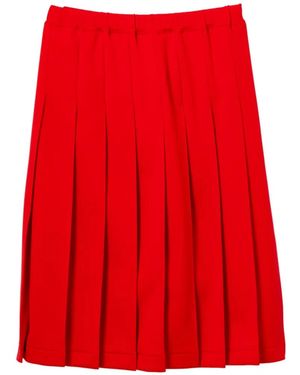 Comme des Garçons Pleated Midi Skirt - Red