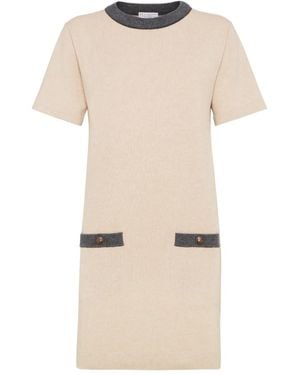 Brunello Cucinelli Pocket Trim Mini Dress - ナチュラル