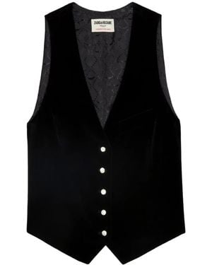 Zadig & Voltaire Chaleco Emaux De Terciopelo - Negro