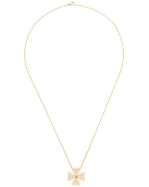 Harwell Godfrey Collar Crux Mini En Oro Amarillo De 18Kt Con Colgante De Diamantes - Blanco