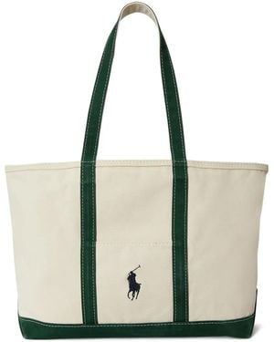 Polo Ralph Lauren Big Pony Logo-Embroidered Tote Bag - Natural