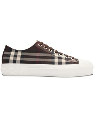 Burberry Check-pattern lace-up sneakers - Braun
