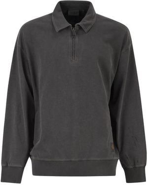 Carhartt Ausgeblichener Harper Pullover Mit Kurzem Reißverschluss - Grau