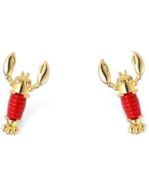 Eshvi Lobster Stud Earrings - White